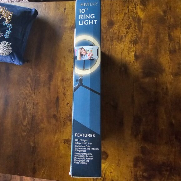 Vivitar 10” LED Ring Light with Tripod & Phone Holder – New in Box - Picture 4 of 4